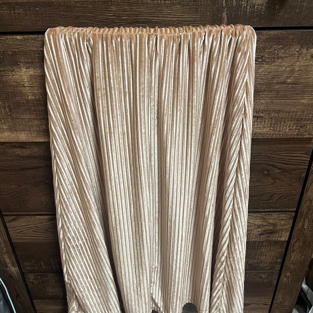 SHEIN Cream Pleated Midi Skirt